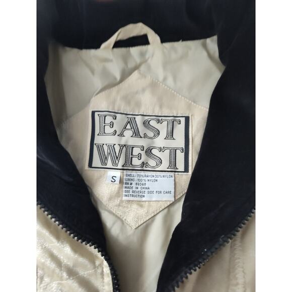 Vintage Retro East West Silks Small Front Zip Quilted Jacket Ivory - Picture 2 of 6